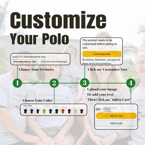 Vista 3 de Camisas personalizadas para hombre, camiseta polo personalizada, diseño de impresión bordada, diseño de tu propio texto, logotipo, nombre camisetas