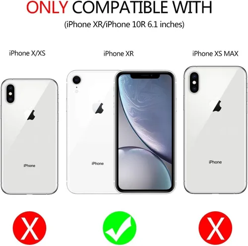 Vista 2 de Funda para iPhone XR, Funda para Teléfono iPhone XR con 2X Protectores de Pantalla HD + Cubierta Deslizante para Cámara, [Grado Militar] Funda