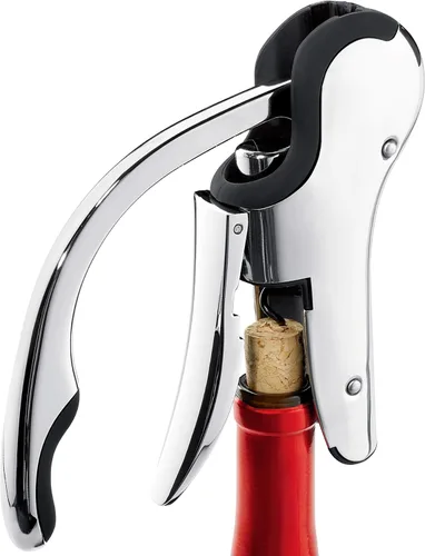 Vista 4 de Abrebotellas de vino de acero inoxidable Sacacorchos vertical compacto Abrebotellas de vino con cortador de lámina
