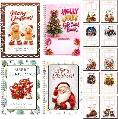 Vista 9 de Christmas Gift Card Book Spiral Bound Holder, 10 Pages，3PCS-A