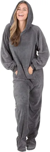 Vista 4 de Footed Pajamas - Adult Chenille Hoodie Onesie One-Piece Pajama Jumpsuits for Men and Women Pjs Unisex
