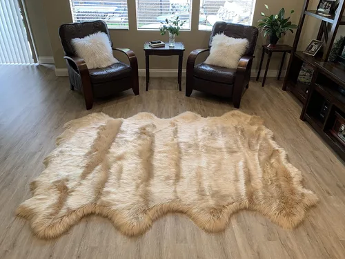 Vista 69 de LAMBZY Alfombra de pelo de oveja sintética, hipoalergénica, súper suave, sedosa para sala de estar, habitación de los niños, sofá