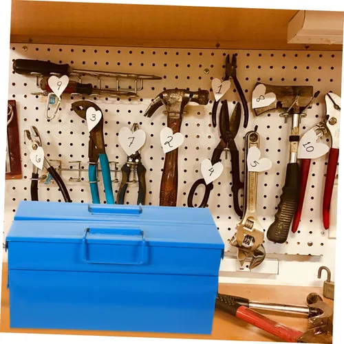 Vista 8 de Angoily Cesta de maleta de caja organizador útil Multi- Almacenamiento Multi- multifuncional doble capa de baño Hardwares plegable Herramientas