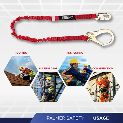 Vista 7 de Palmer Safety Kit de arnés de seguridad para protección contra caídas I Arnés de construcción + varios cordones + extensor de anillo en D