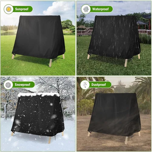 Vista 5 de Kasla Outdoor Swing Cover, Waterproof and Heavy-Duty Cover for Patio A Frame Swing Set & Porch Glider Hammock & Porch Swing Stand