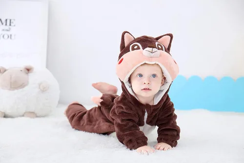 Vista 7 de Disfraz unisex para niños, disfraz de Halloween, traje de animal con capucha