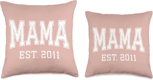 Vista 3 de Mama Est 2011 Custom Mom Personalized Mothers Day Customized Throw Pillow