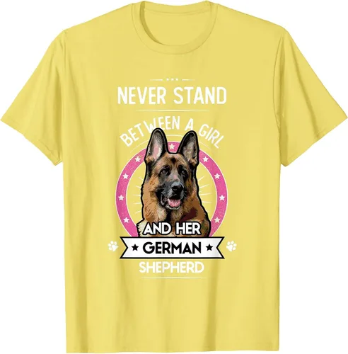 Vista 18 de Never Stand Between A Girl and Her German Shepherd T-Shirt Asphalt Grey
