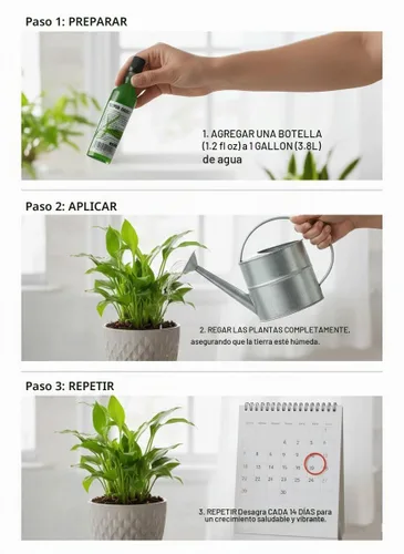 Vista 2 de Super Green Lucky Bamboo Fertilizante (3 botellas) Alimento vegetal multiusos listo para usar