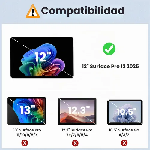 Vista 2 de Moko Calcomanía para tableta para Microsoft Surface Pro 12 2025, color Negro