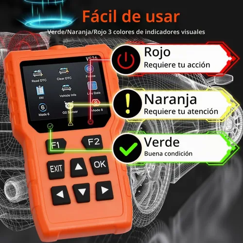 Vista 6 de Herramienta de diagnóstico del escáner V526 OBD2, herramienta de escáner de código de falla de luz del motor de borrado de verificación, DTC, flujo