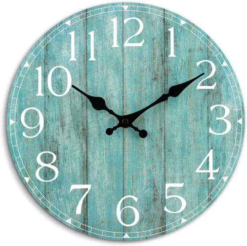 Vista 18 de Reloj de pared de 8 pulgadas, reloj analógico silencioso con pilas A-azul Blanco Marrón