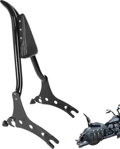 Vista 9 de Barra Sissy cromada de 29" con almohadilla trasera de respaldo para pasajero compatible con accesorios Indian Chieftain Roadmaster Springfield