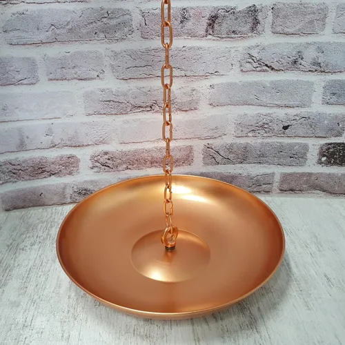 Vista 7 de Cadena de lluvia de 11 pulgadas de diámetro de hierro cuenca de anclaje, color cobre, resistente al óxido Bonita fuente decorativa adecuada