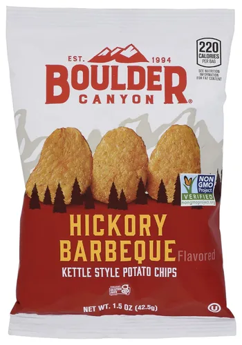 Vista 35 de Boulder Canyon Papas fritas - Hickory BBQ (1.5 oz/Caja de 55)
