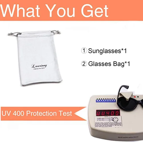 Vista 7 de Laurinny Gafas de sol auténticas Clout Bold Oval Retro Mod Kurt Cobain Clout Round Lens