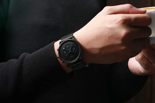Vista 3 de Reloj de pulsera minimalista de moda para hombre, impermeable, relojes simples ultra finos