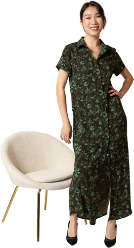 Vista 3 de Vestido camisero de manga corta de verano para mujer
