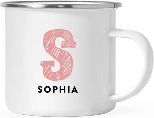 Vista 11 de Andaz Press Taza de café personalizada con monograma inicial, monograma bohemio, nombre personalizado, 11 onzas, taza de acero inoxidable de metal