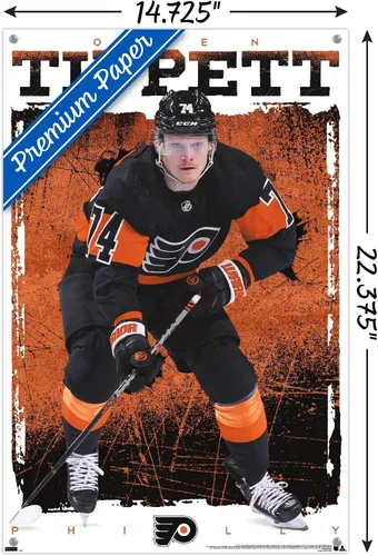 Vista 3 de Trends International NHL Philadelphia Flyers - Póster de pared Owen Tippett 23, 14.72 x 22.37 pulgadas, paquete de póster premium y alfiler