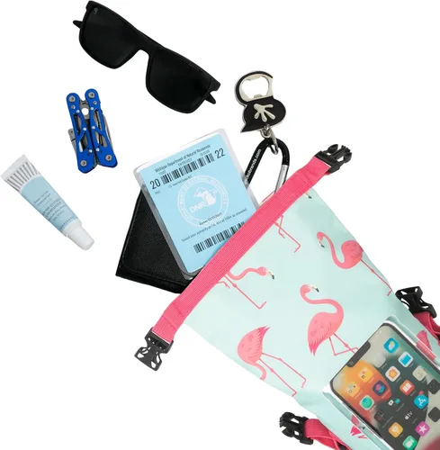 Vista 5 de geckobrands Bolsa impermeable para teléfono con bolsa seca de 2 L y correa ajustable, protege tu teléfono y objetos de valor mientras estás