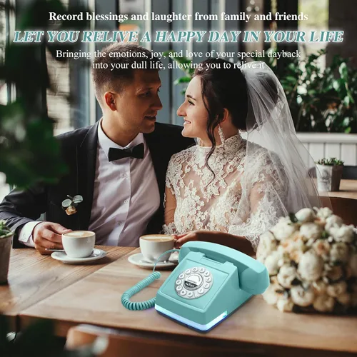 Vista 6 de UKBW Teléfono de Libro de Invitados de Audio para Bodas, 32G de Grabación, Mensaje de Audio Personalizado con Libro de Invitados, Libro de Invitados