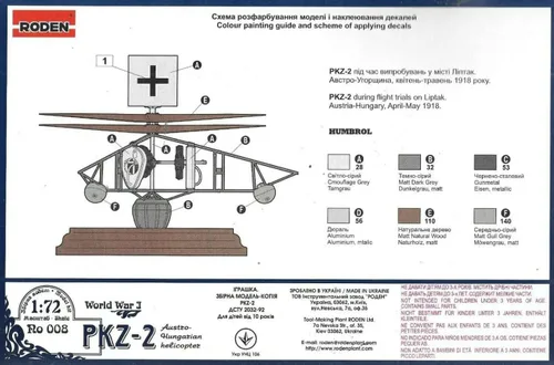 Vista 2 de Roden Kit modelo de helicóptero PKZ-2