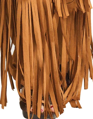Vista 3 de Cubiertas de botas hippie con flecos, café, talla única