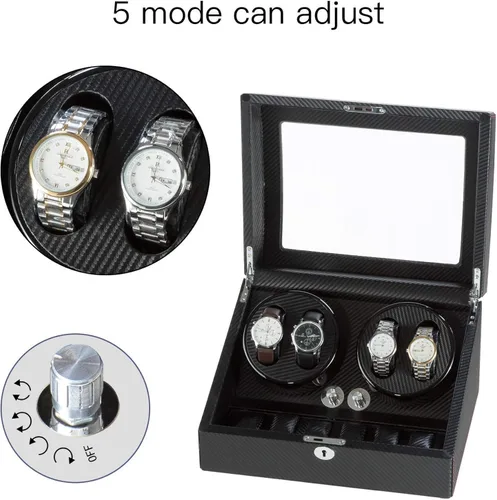 Vista 3 de Sepano Enrollador automático de reloj, caja de bobinado de reloj para relojes automáticos, con motor Mabuchi y almohadas de reloj flexibles, gran