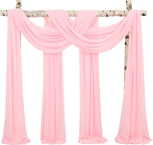 Vista 42 de Tela para Cubrir Arco de Boda, 4 Paneles 71 cm x 6,1 m Telas para Arco de Boda Azul Bebé para Ceremonia, Telas de Gasa para Decoración de Arco