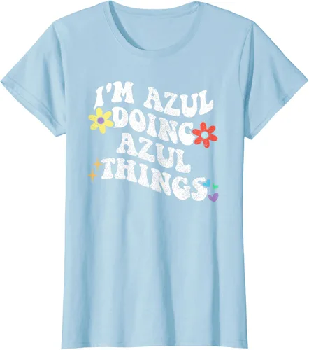 Vista 26 de Retro Groovy Im AZUL Doing AZUL Things - Camiseta divertida para el día de la madre, Negro