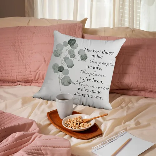 Vista 4 de Fundas de almohada con citas familiares de 18 x 18 pulgadas, las mejores cosas de la vida son las personas que amamos, fundas de almohada