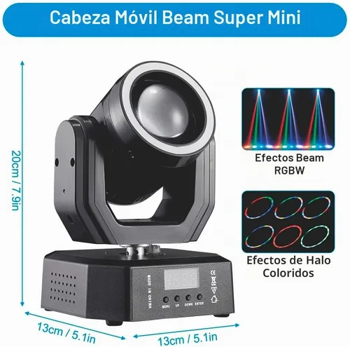 Vista 6 de Mini luces de cabeza móvil, 30 W, luces de escenario de DJ