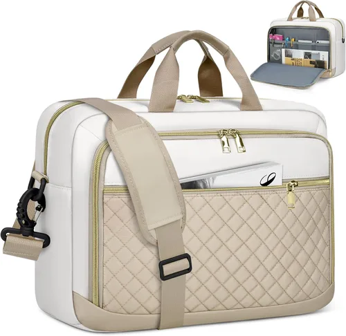 Vista 20 de NEWHEY Bolsa para laptop de 17.3 pulgadas, maletín para computadora portátil para mujeres y hombres, bolsa de hombro impermeable, bolsa de mensajero