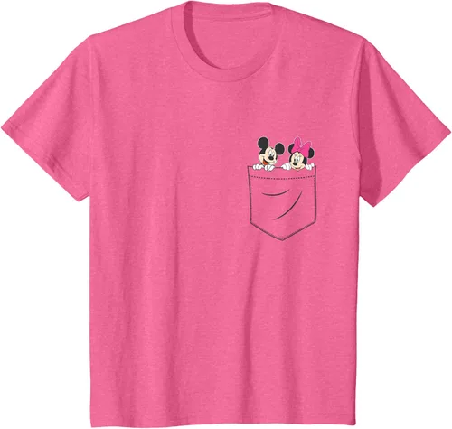 Vista 48 de Disney Mickey & Minnie Mouse - Camiseta de bolsillo pequeño para pareja