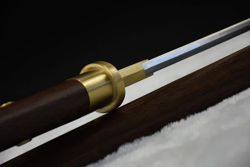 Vista 2 de Katana corta hecha a mano japonés wakizashi samurai espada doblada hoja de acero