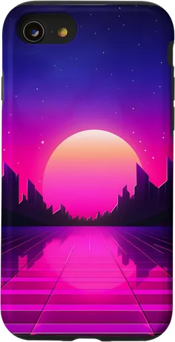 Vista 18 de Retrowave Vaporwave Synthwave 80s Style Case for iPhone 17