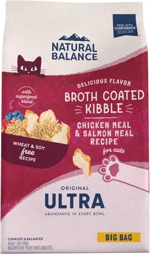 Vista 11 de Natural Balance Alimento ultra seco original para gatos, receta de harina de pollo y salmón, salud de todo el cuerpo para gatitos a gatos adultos, 6