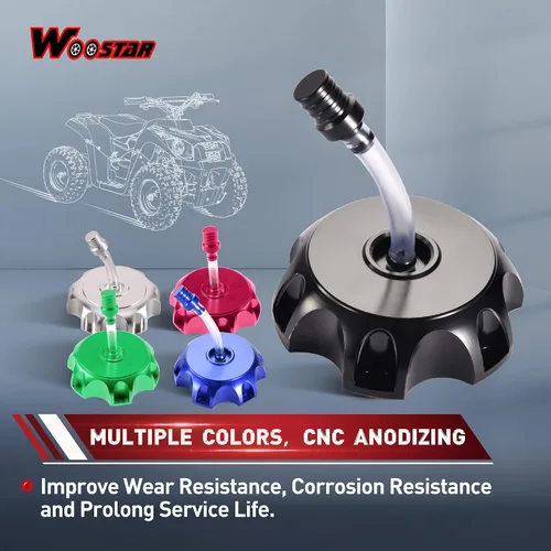 Vista 3 de WOOSTAR Tapa de depósito de combustible CNC de repuesto para Taotao Roketa Apollo SSR 50cc 70cc 110cc 125cc 150cc ATV Dirt Bike Pit Bike Negro