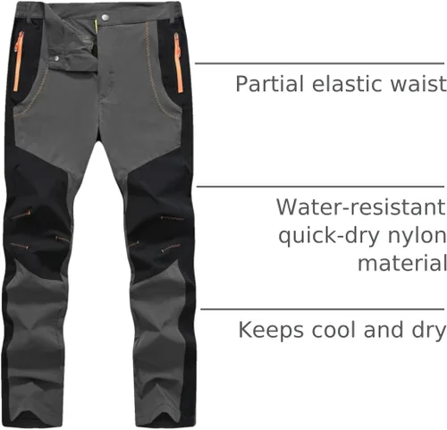 Vista 29 de TBMPOY Pantalones cargo de senderismo para hombre, ligeros, impermeables, de secado rápido, pantalones de montaña, pesca, camping