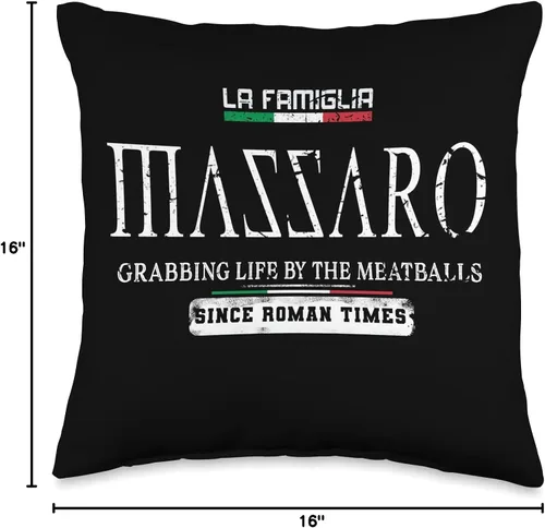 Vista 4 de Italia La Famiglia Family & Country Italia La Famiglia Massaro Grabbing Life by The Meatballs - Almohada de 16 x 16 pulgadas, multicolor