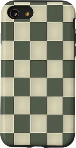 Vista 17 de Funda para iPhone 11 Pro Max con patrón de tablero de ajedrez verde salvia