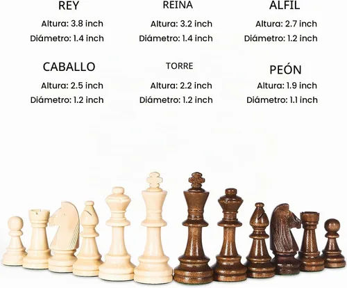 Vista 2 de Vamslove Piezas de Ajedrez de Madera Pesadas Solamente - Rey de 3.8'' - 2 Reinas Extra - 34 Piezas de Ajedrez de Madera de Torneo para Juego