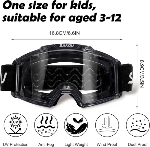 Vista 2 de SAKOU Gafas antivaho para niños y jóvenes de 3 a 12 años