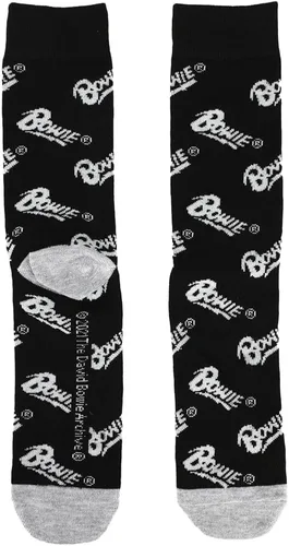 Vista 4 de Bioworld David Bowie Ziggy Stardust Music Icon - Calcetines casuales unisex para hombre, paquete de 3, Negro