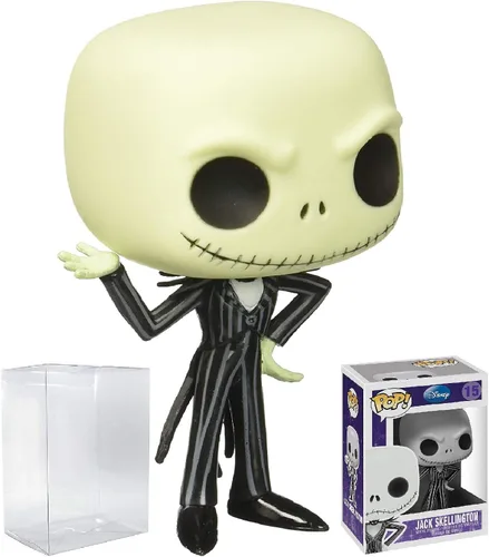 Vista 7 de Funko POP Disney: The Nightmare Before Christmas - Figura de vinilo de Jack Skellington Pop! (paquete con funda protectora compatible con Pop Box)