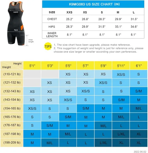 Vista 6 de Santic Traje de triatlón para mujer, traje de baño de una pieza sin mangas con cremallera trasera acolchada de secado rápido
