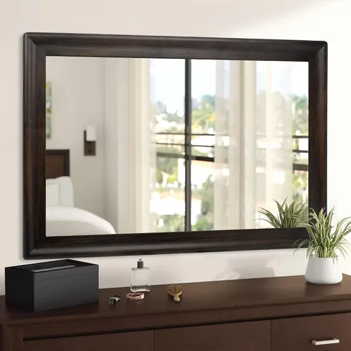 Vista 30 de CULER Espejo de pared de madera blanca para baño, espejos colgantes rectangulares de 20 x 16 pulgadas con marco de madera para sala de estar Blanco