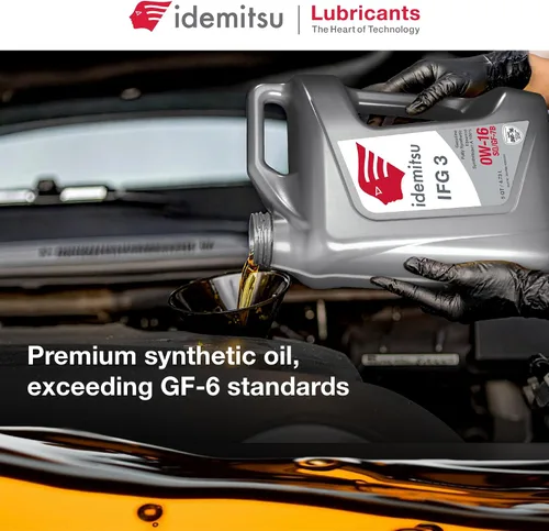 Vista 4 de Idemitsu IFG3 0W-16 SP/GF-7B Aceite de motor sintético completo – 5 cuartos de galón Eficiencia avanzada de combustible y protección del motor
