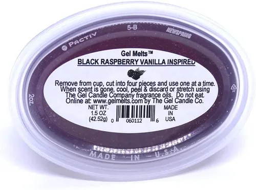 Vista 4 de Paquete de 3 unidades de cera de gel Melts de larga duración con aroma inspirado en vainilla de frambuesa negra para calentadores y quemadores